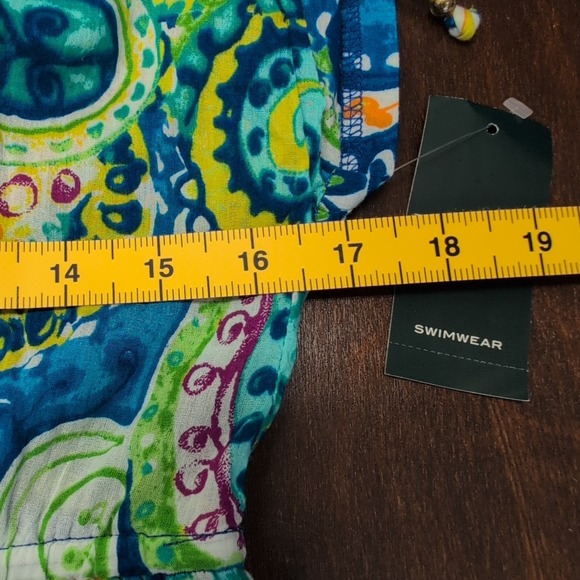 NWT Lauren Ralph Lauren Swimsuit Cover Up Sz Medium Abstract Paisley Tunic - Picture 8 of 9
